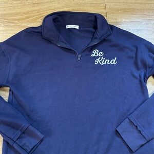 Navy 'Be Kind' Quarter-Zip Pullover Grayson threads size small women’s